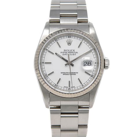 rolex date just white face